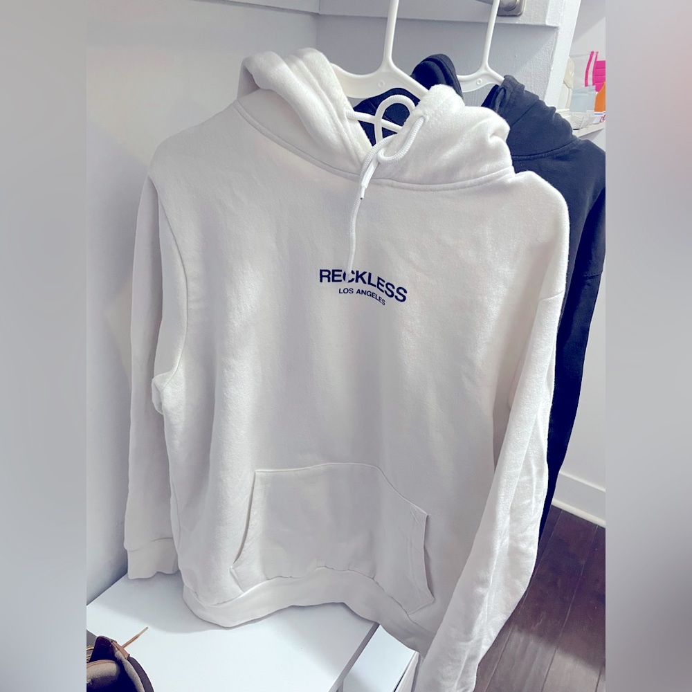 RECKLESS Los Angeles white hoodie L